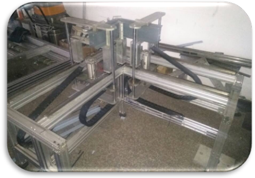 Pneumatic clamping and motorized lift system detail