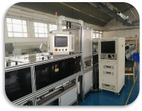 Digital interface displaying real-time diagnostic curves for automated busbar testing