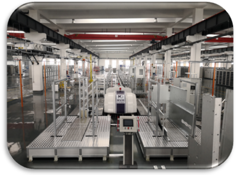 Industrial manipulator positioning heavy components on the assembly line