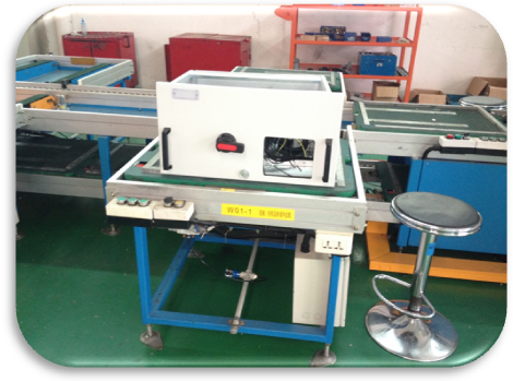 Overview of the flow conveyor type drawer of LV switchgear cabinet production line
